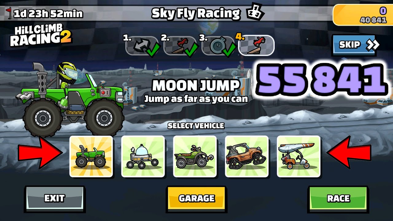 Hill Climb Racing 2 - 55841 points in SKY FLY RACING Team Event