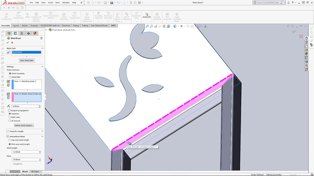 SOLIDWORKS - Adding Weld Beads to Assemblies and Drawing