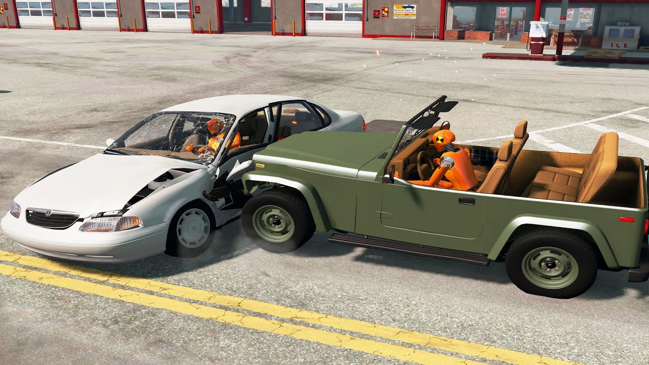 Crash Test Dummy Crashes/Ragdolls - BeamNG Drive Realistic Physics