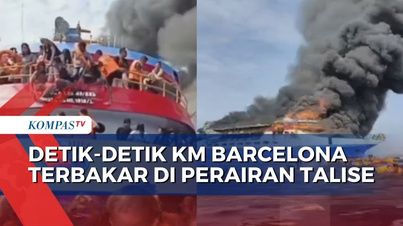 BREAKING NEWS! KM Barcelona V Terbakar di Perairan Talise, Basarnas Fokus Evakuasi Penumpang
