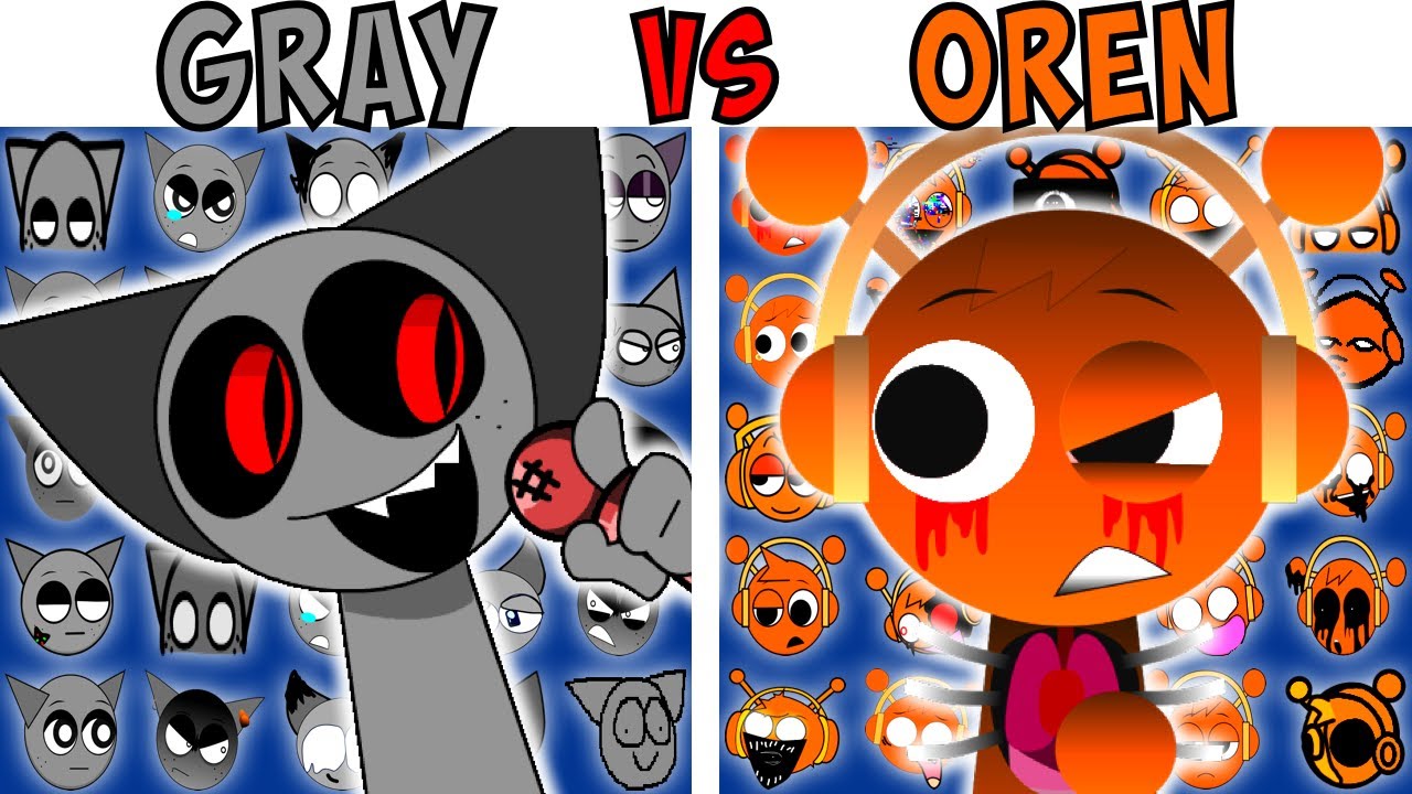 ALL GRAY VS OREN TEST | FNF Character Test | Gameplay VS Playground