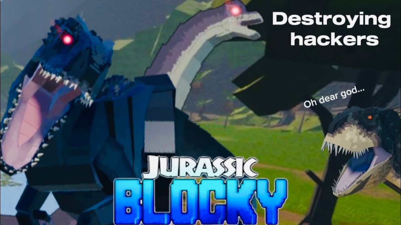 Fighting the weirdest hacker in Jurassic blocky! || Roblox