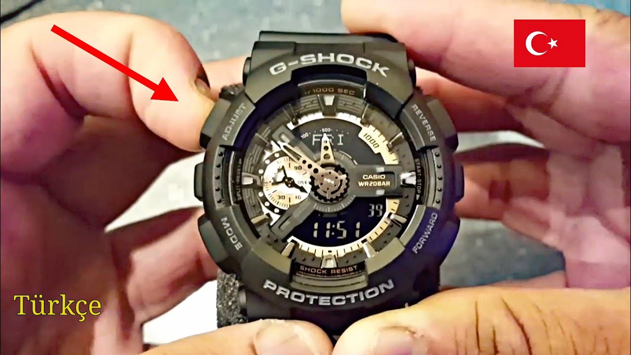 G Shock Saat Ayarlama (t&uuml;rk&ccedil;e) 🇹🇷 | Casio Gshock Protection GA 110 Module 5146