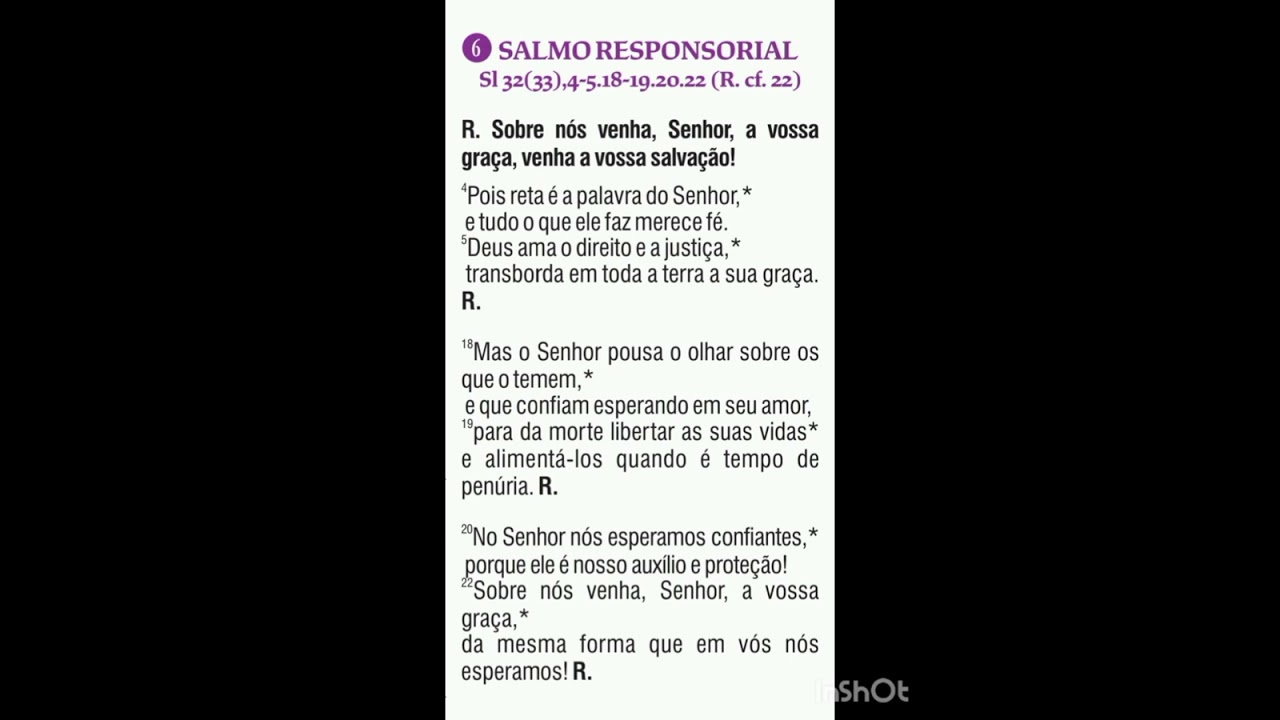 Salmo 32, ( 01/03/2026, 2° Domingo da Quaresma ).