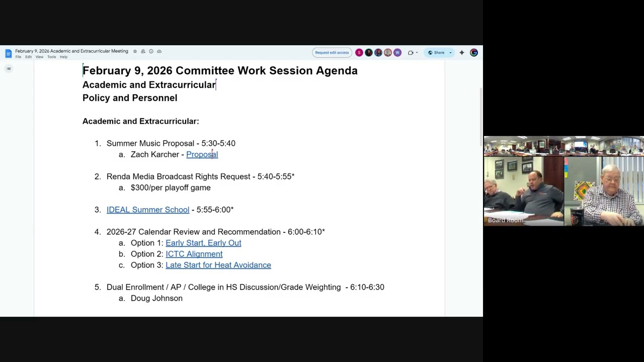 Committee Work Session   2026 02 09