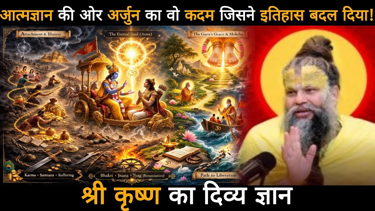 गीता ज्ञान - 1: आत्मज्ञान की ओर अर्जुन का वो कदम जिसने इतिहास बदल दिया!श्री कृष्ण का दिव्य ज्ञान