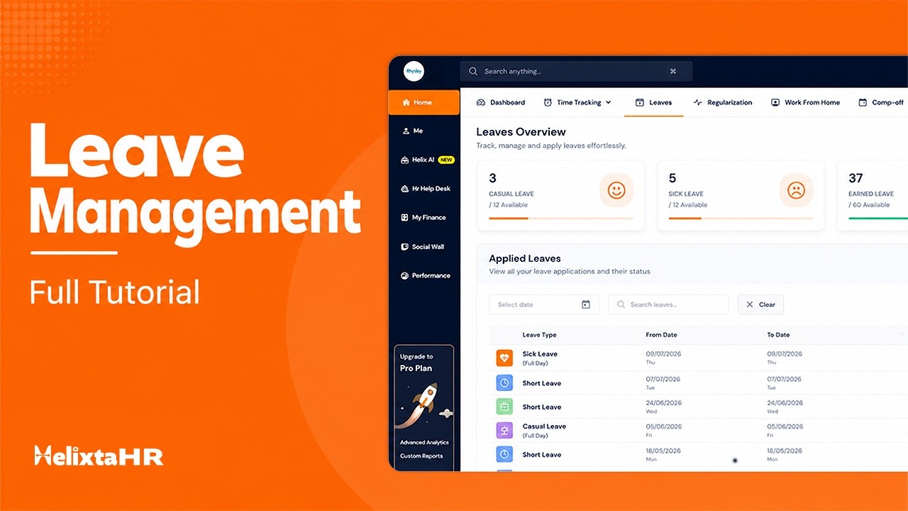 HelixtaHR Leave Management &mdash; Apply, Approve & Track in Minutes
