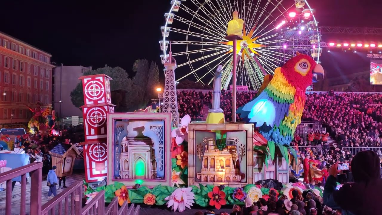 Carnival parade[4k] of lights 2024 in Nice, France l Big 150th anniversary parade l carnaval de Nice