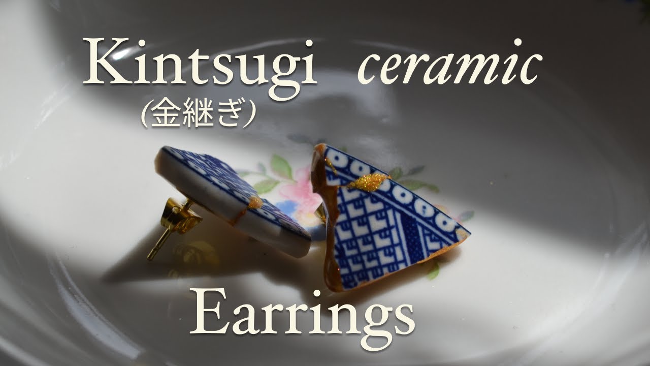 Kintsugi Japanese Pottery earrings | Jewelry making