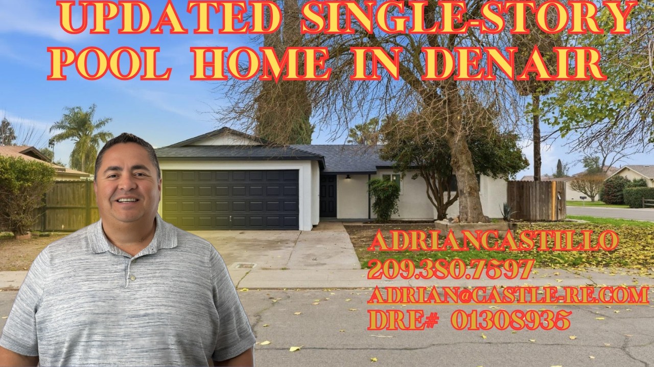Denair CA Pool Home Tour | 3 Bed 2 Bath Single-Story | 4200 Katella Dr ($485,000)