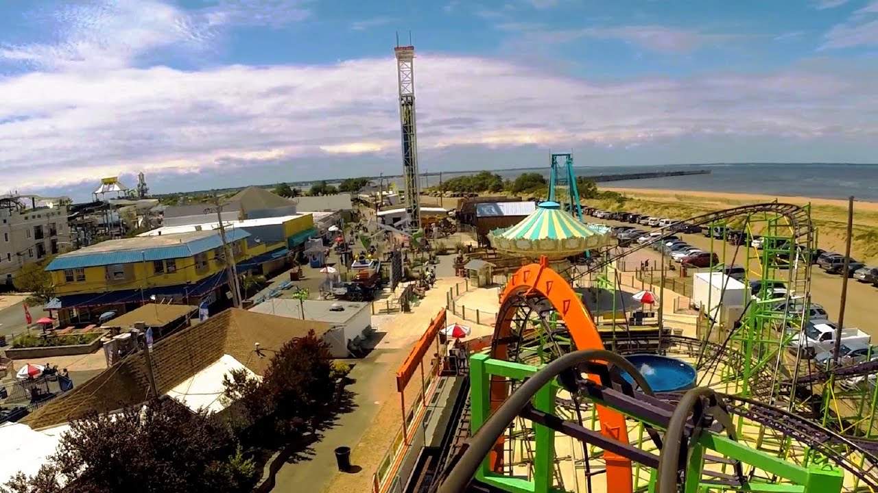 Looping Star front seat on-ride HD POV @60fps Keansburg Amusement Park