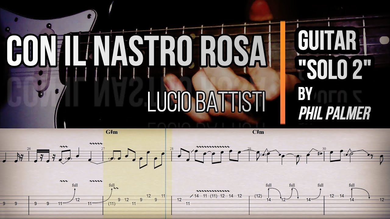 Con il nastro rosa - Lucio Battisti | TAB Assolo 2 | Guitar cover | Tutorial