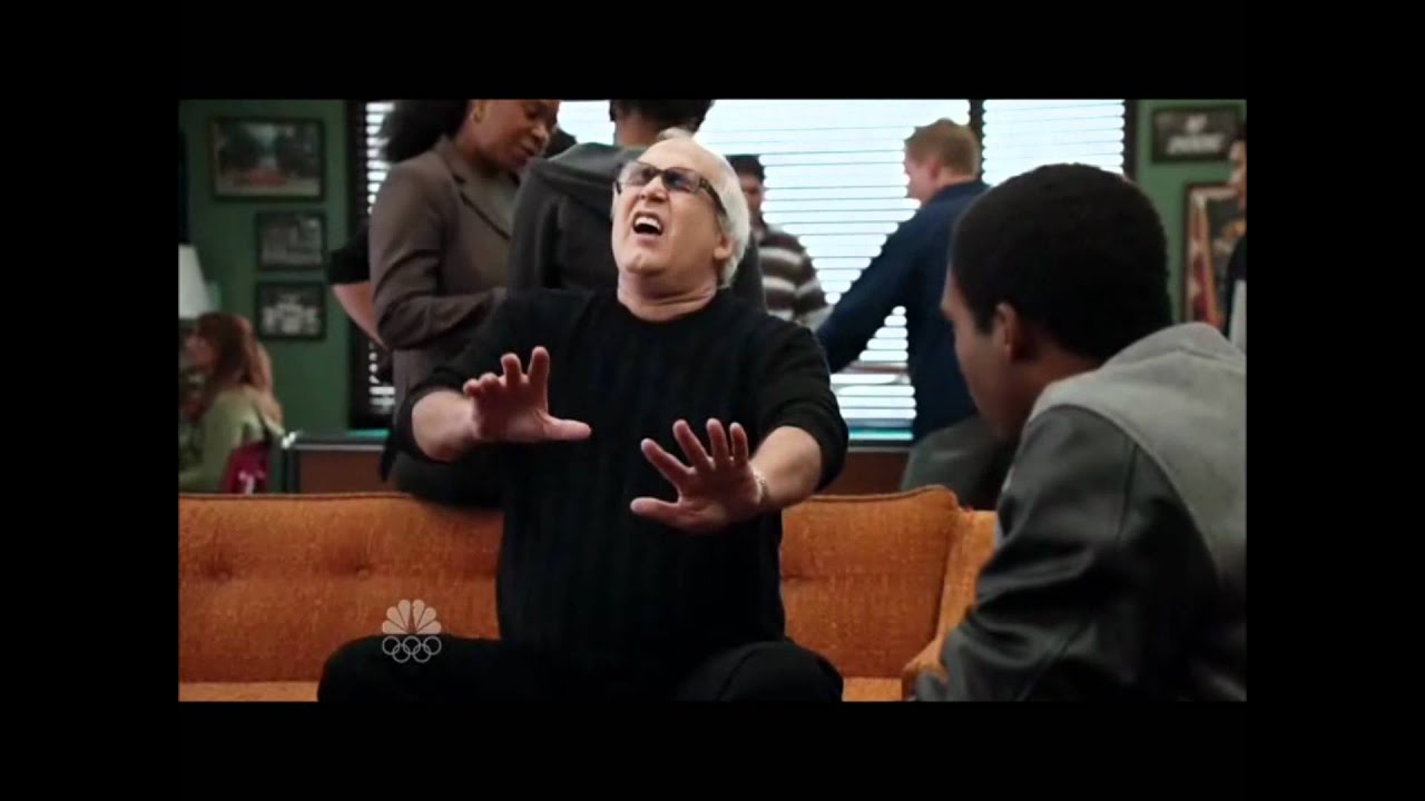 Community: Pierce teaches Troy to sneeze.