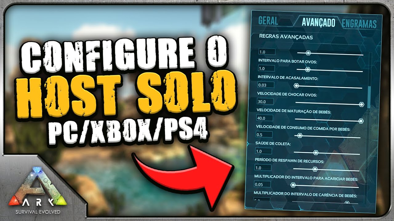 COMO CONFIGURAR O HOST SOLO E O SERVIDOR NÃO DEDICADO ARK