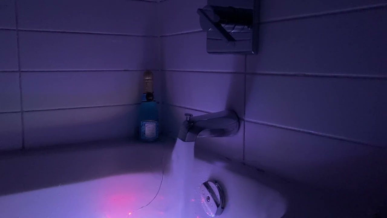 Bathtub Filling ASMR // Full Pressure Fill with Ambient Underwater Lights 8 Hour Loop