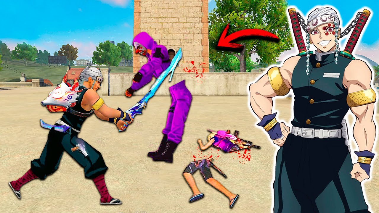 USO LA SKIN del PILAR TENGEN UZUI Y ESTO ES LO QUE HACE 😱 FREE FIRE x DEMON SLAYER