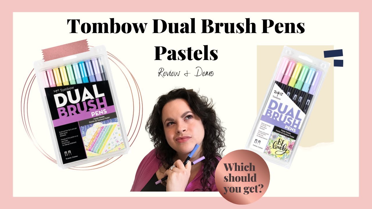 TOMBOW Dual Brush Pen PASTELS Palette 6 or 10 Marker Set--Review, SWATHES, & Demo