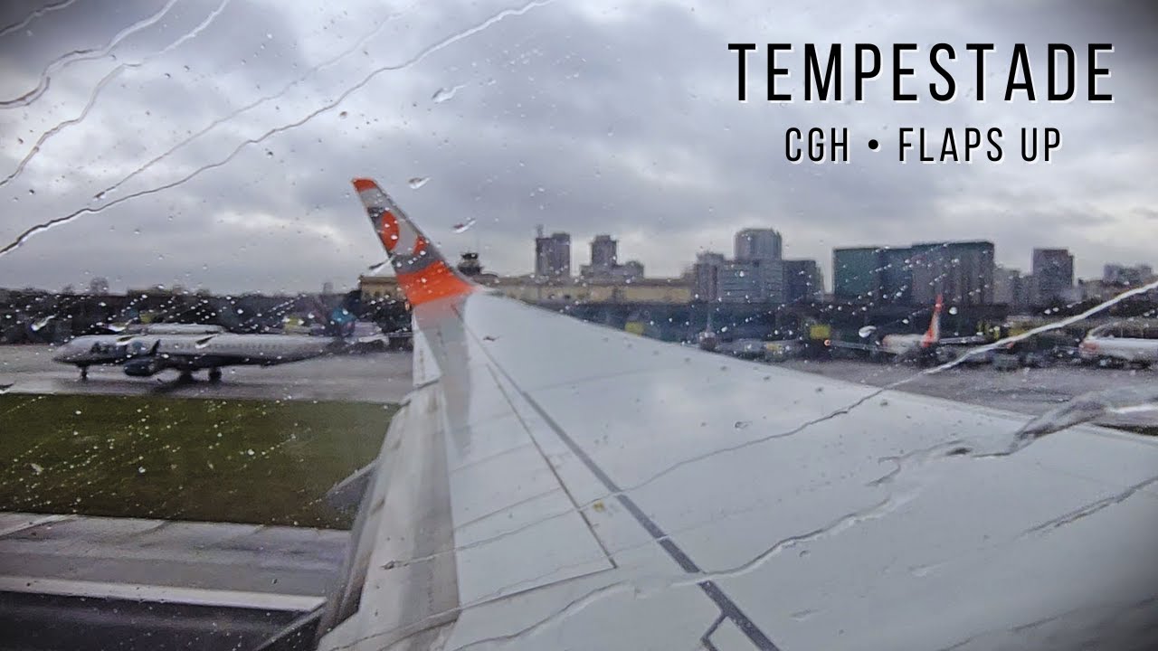 ⛈️ DECOLAGEM NA TEMPESTADE: Veja os Flaps em Detalhe saindo de