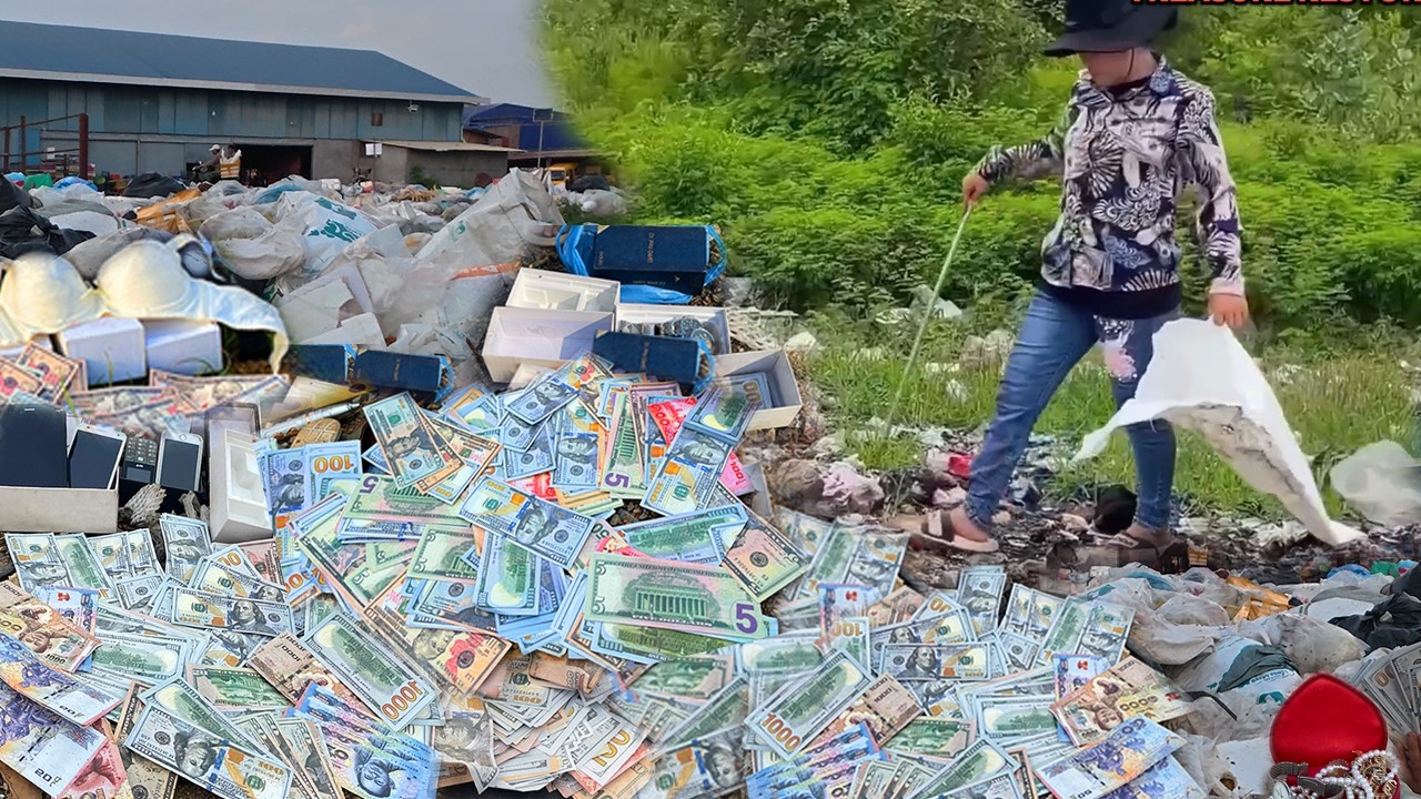Amazing Lucky girl Found A lot Money $ and good thing at Trash Place - treasure found