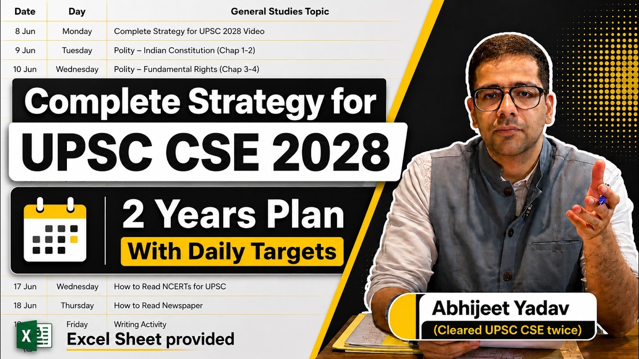 2 Years Plan for UPSC 2028 with daily targets | Strategy for UPSC CSE 2028