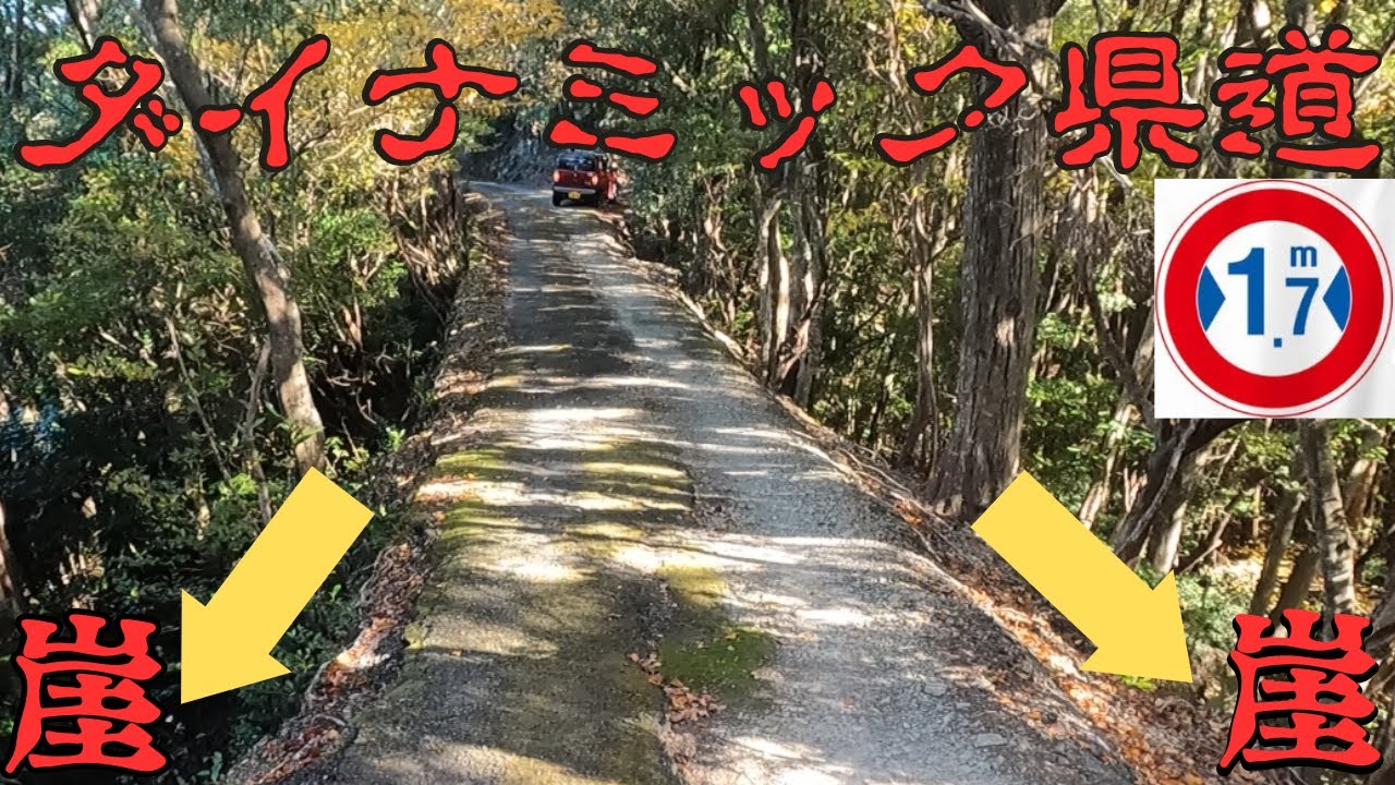 両端が崖の区間がある険道  [和歌山県道235号南平野下里停車場線]