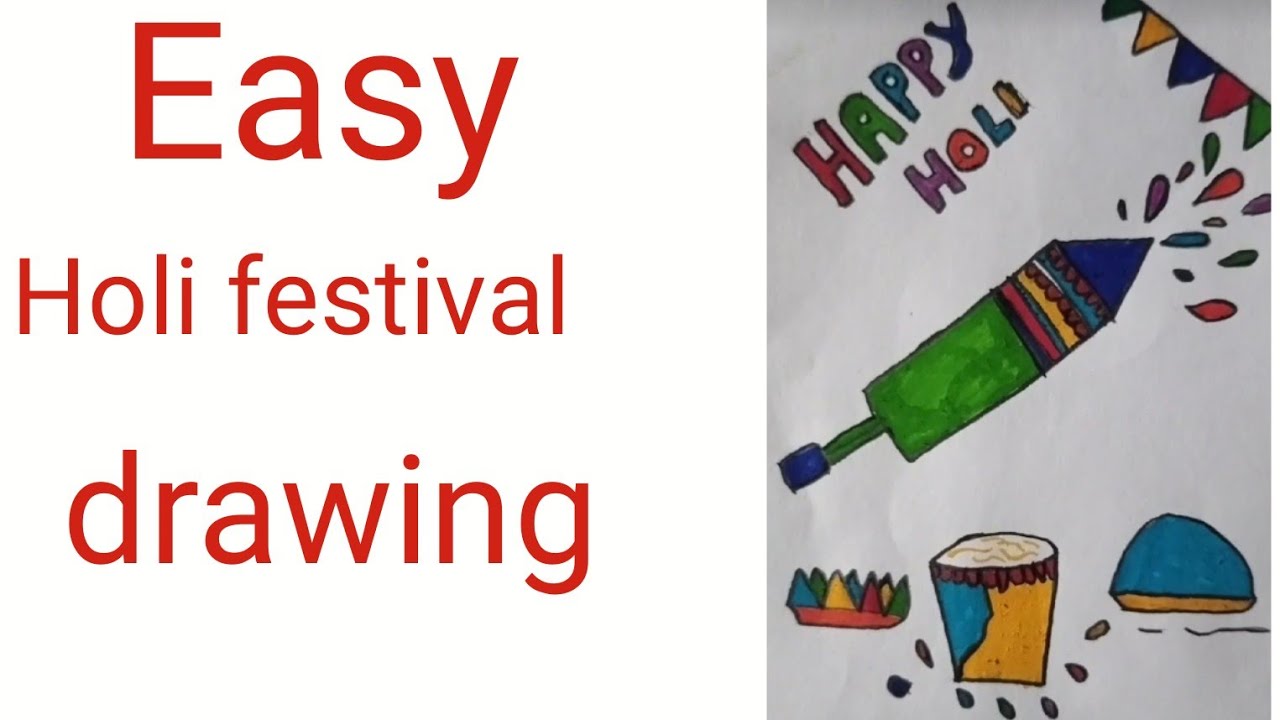Holi festival drawing ll happy Holi #holiart #easydrawing #holispecialdrawing#youtubevideos 