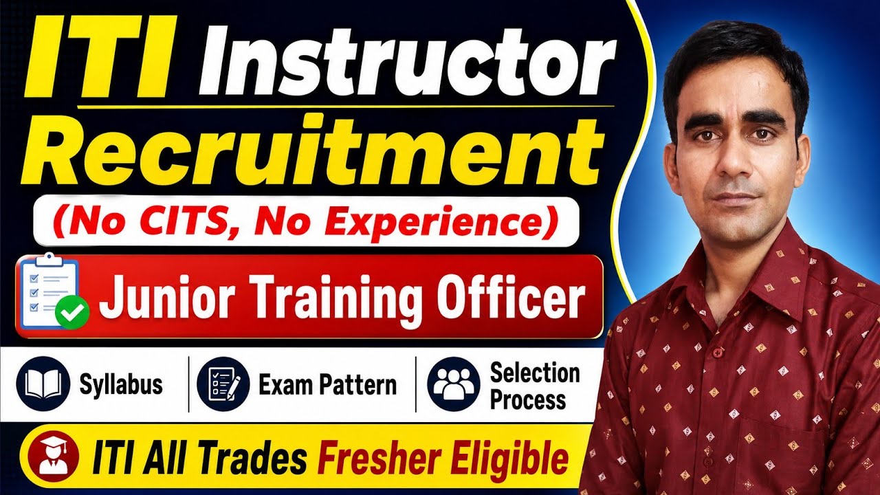 ITI Junior Training Officer recruitment 2026 ITI JTO vacancy TNPSC Recruitment 2026