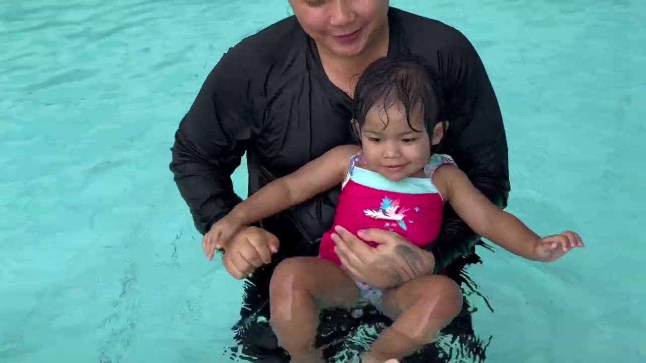 Aura & Ahbie swimming at CCK active SG sports centre 