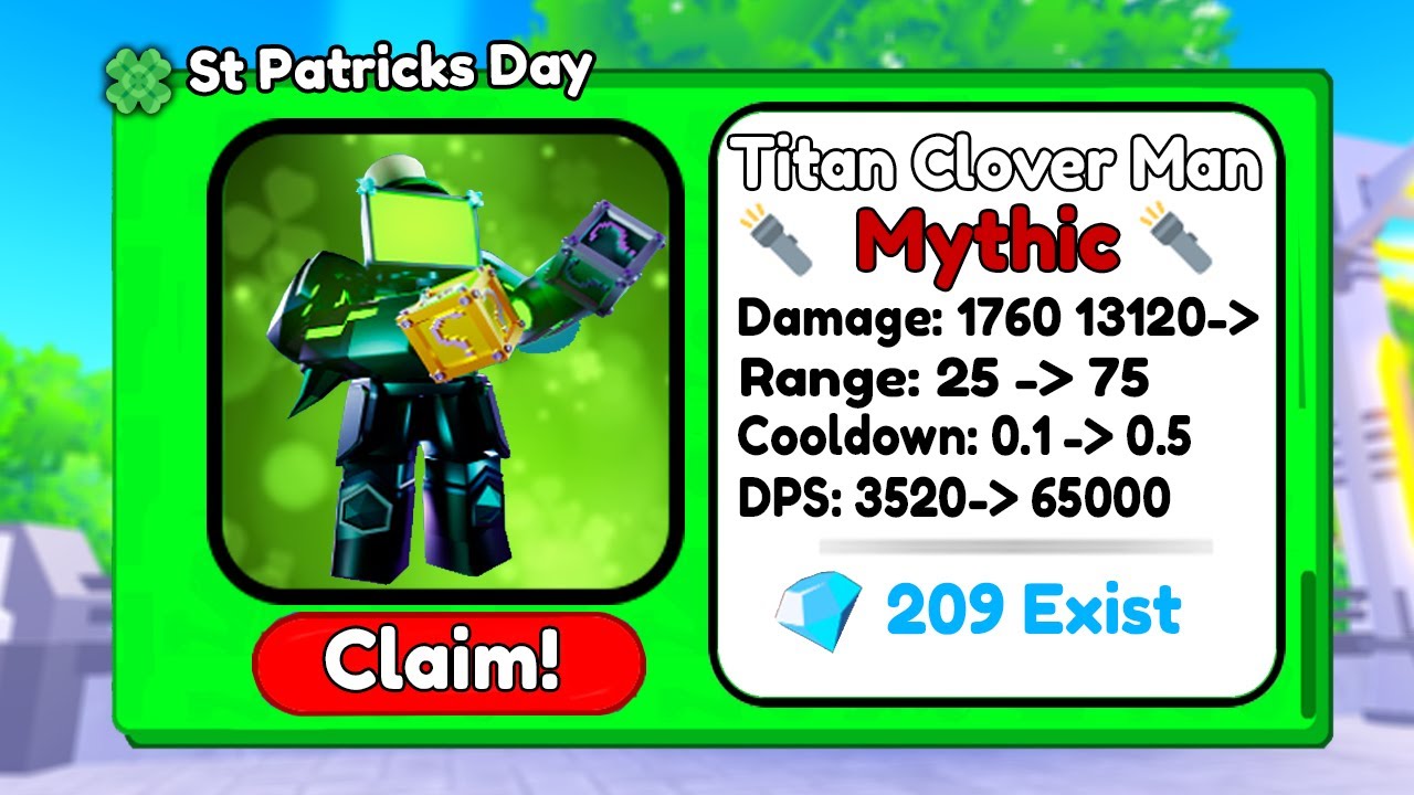Spending $100,000 on NEW TITAN CLOVER MAN in Toilet Tower Defense