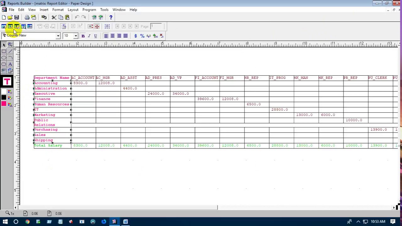 Matrix  Reports in oracle reports