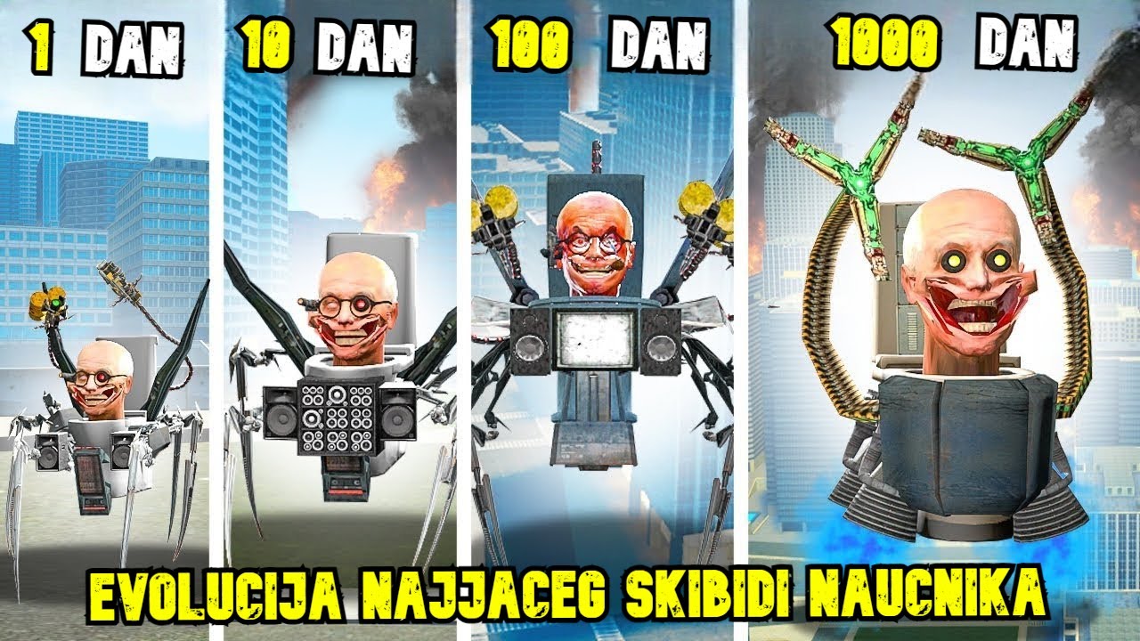 POSTAO SAM SVE NOVE EVOLUCIJE SKIBIDI NAUCNIKA!!!