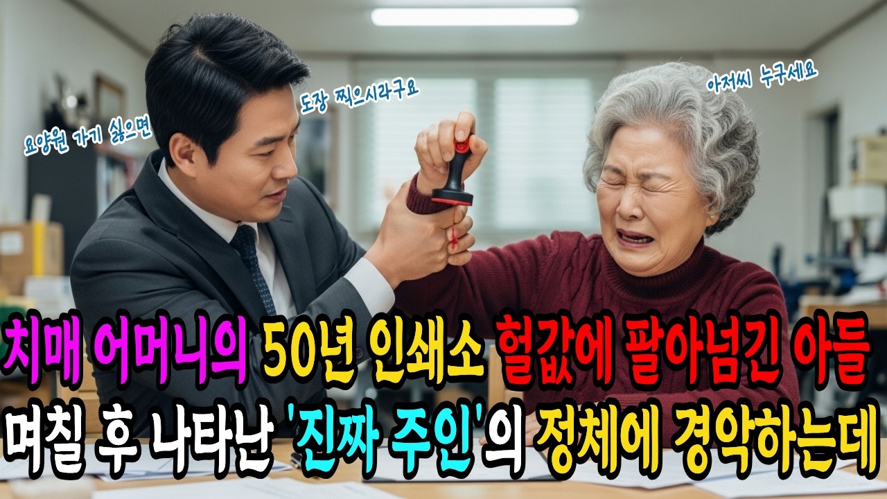 치매 어머니의 50년 인쇄소 헐값에 팔아넘긴 아들, 며칠후 나타난 '진짜주인'의 정체에 경악하는데|인생사연|시니어드라마|오디오북