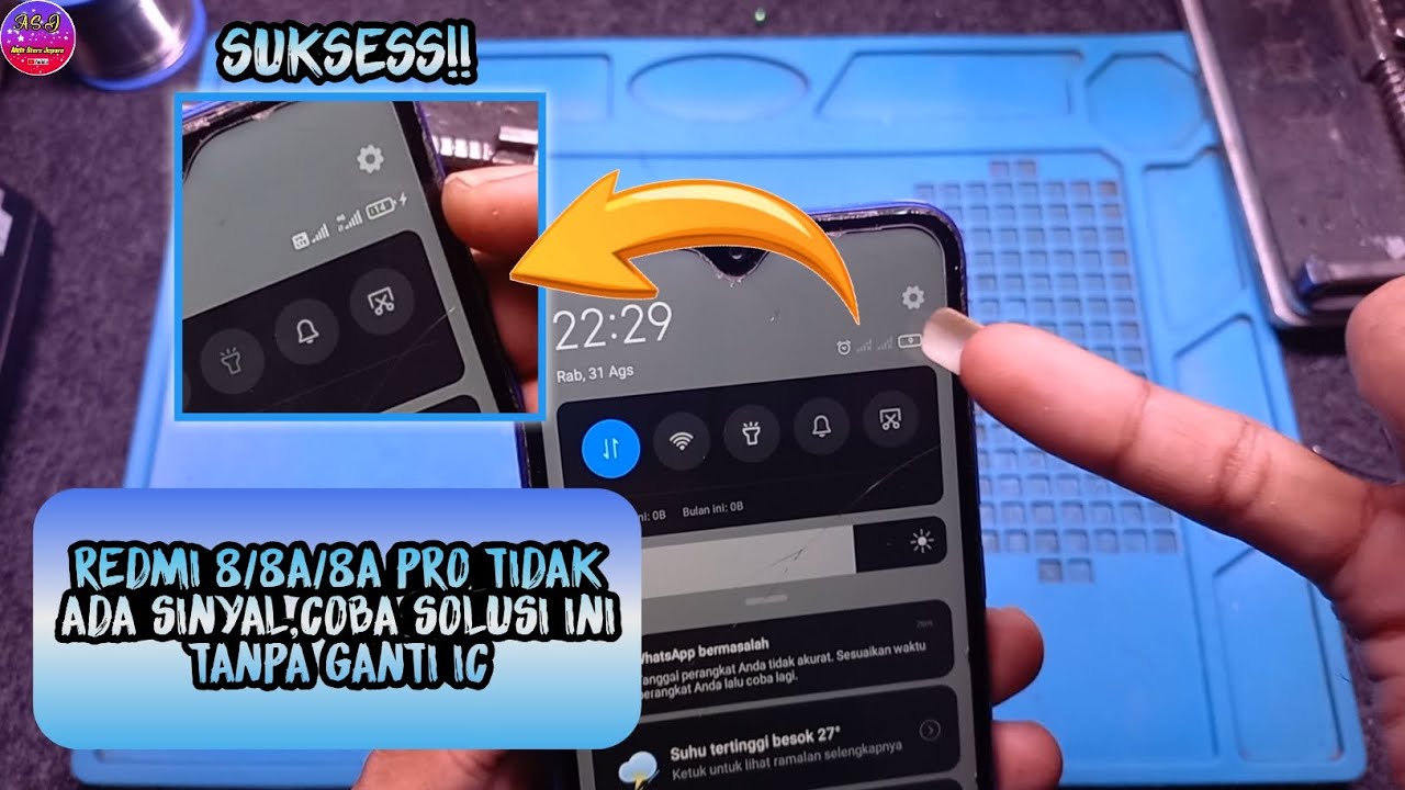 REDMI 8/8A/8A PRO TIDAK ADA SINYAL,COBA SOLUSI INI TANPA GANTI IC‼️