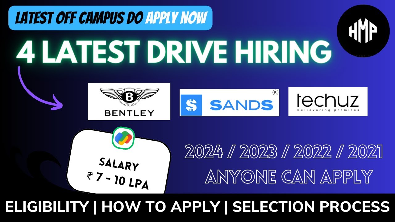 Techuz , Bently , Sand , Kyndryl hiring fresher's