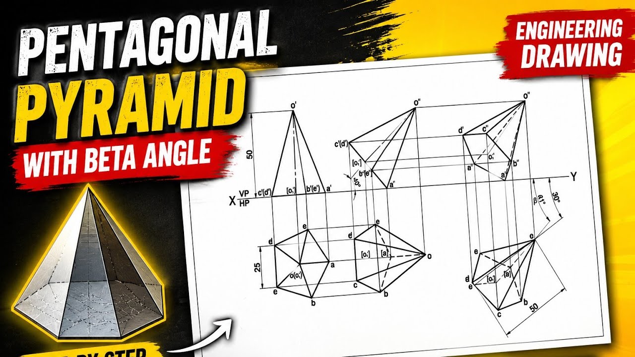 Pentagonal Pyramid with Beta angle in Sketch book