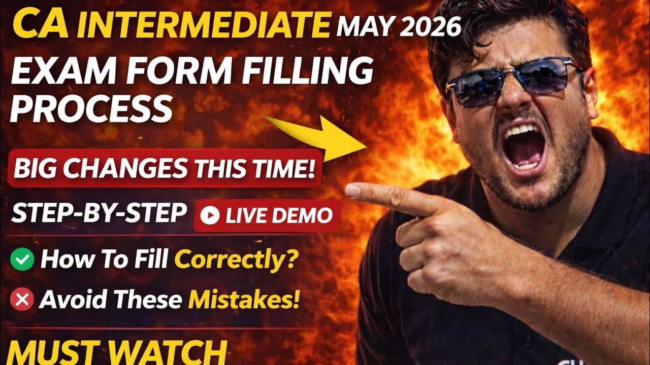 Live Demo :- How to Fill CA Intermediate May 2026 Exam Form | CA Inter May 2026 Exam Form process