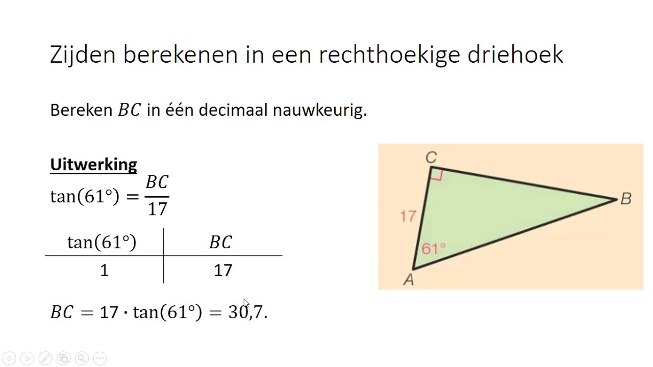 Zijden berekenen in een rechthoekige driehoek (3 HAVO & 3 VWO)