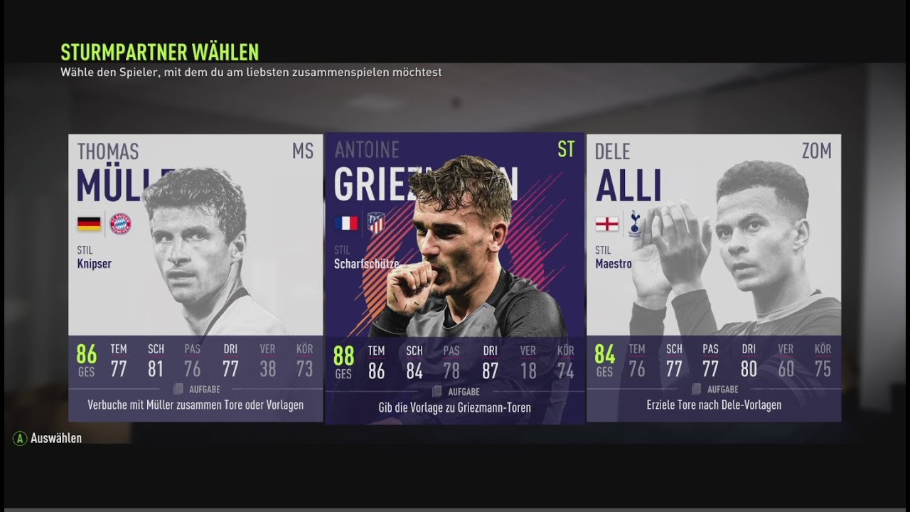 FIFA 18 THE JOURNEY Umfrage Sturmpartner! M&uuml;ller / Griezmann /Alli