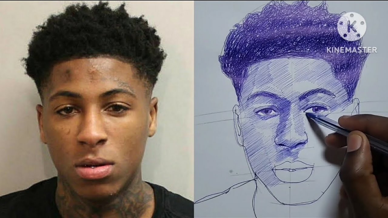 How to Draw NBA YoungBoy's Face | Step-by-Step Tutorial
