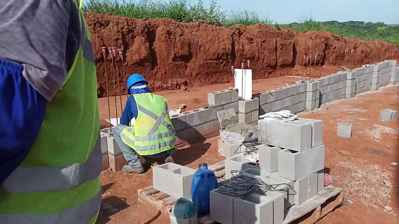 Muro com juntas de dilatação