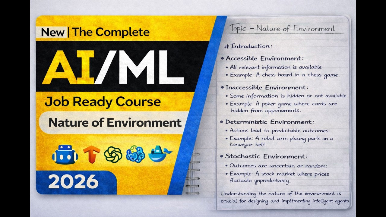 complete artificial intelligence course//lecture 06 - Nature of environment //full course in hindi