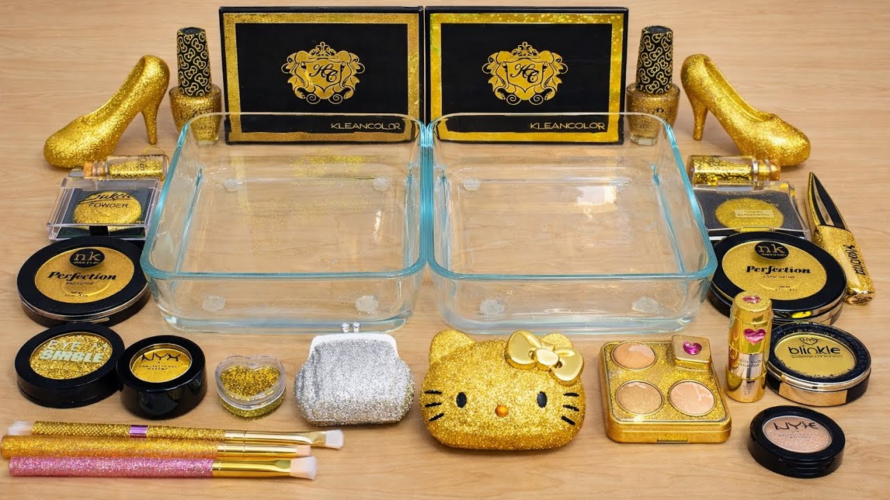Yellow vs Gold - Mixing Makeup Eyeshadow Into Slime ASMR ✨|Satisfying Slime Video