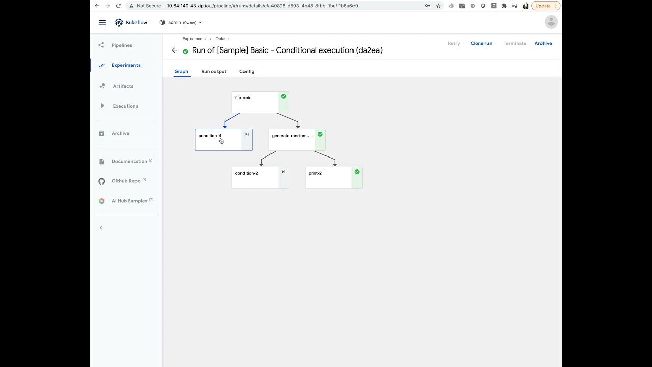 Kubeflow 1.0 - Pipelines - Conditional Pipeline Example