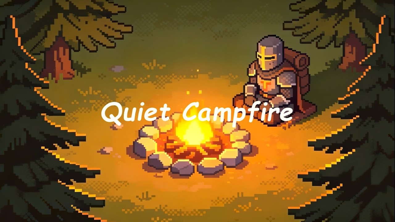 Quiet Medieval Campfire Night — Lone Knight Resting in the Forest