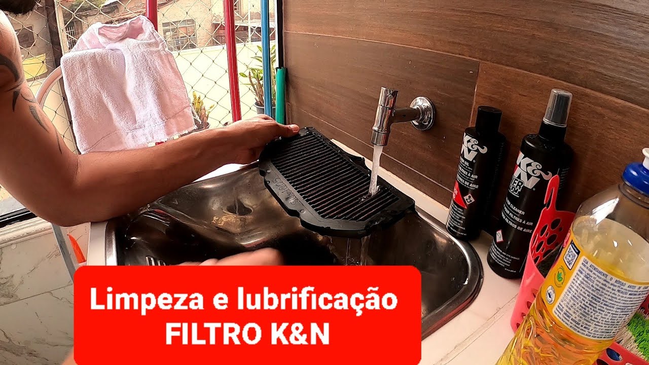 limpeza e lubrificação do filtro de ar K&N Suzuki GSXR 1000 srad