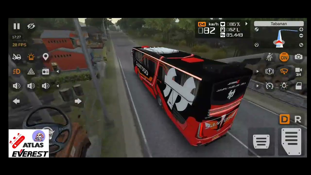 bus pariwisata SANTOSO jalan-jalan awal tahun