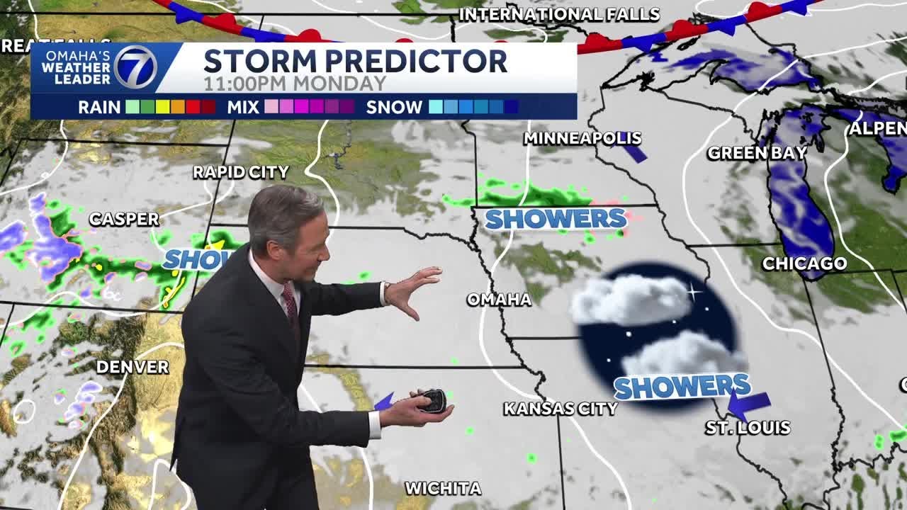 Clouds slow to leave into Tuesday for Omaha