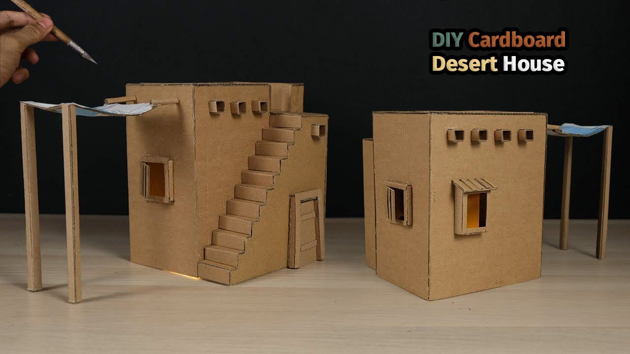 DIY I Ancient Egyptian House I How to Make a Simple Cardboard House for School Project