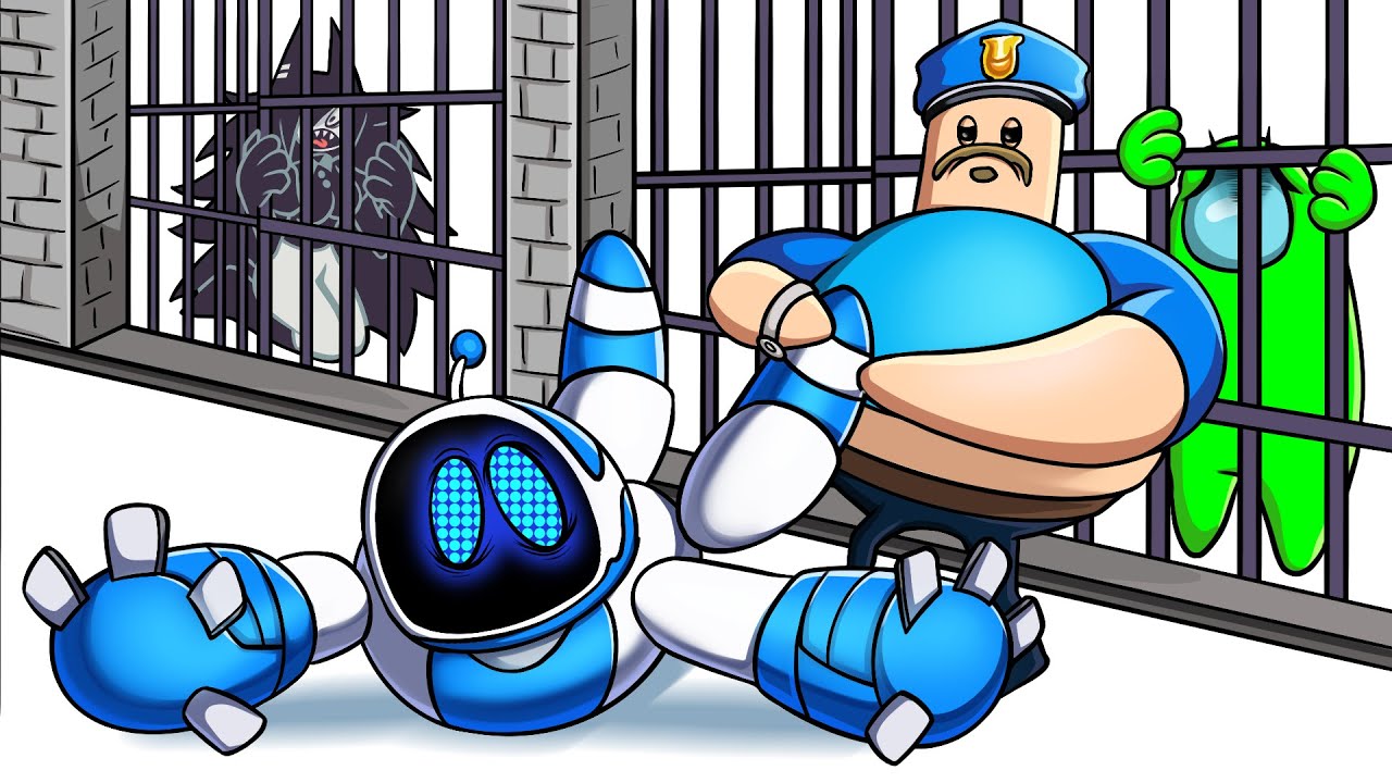 ASTRO BOT and Mini Escape from BARRY'S PRISON | Mini Crewmate vs BARRY | Among Us Animation