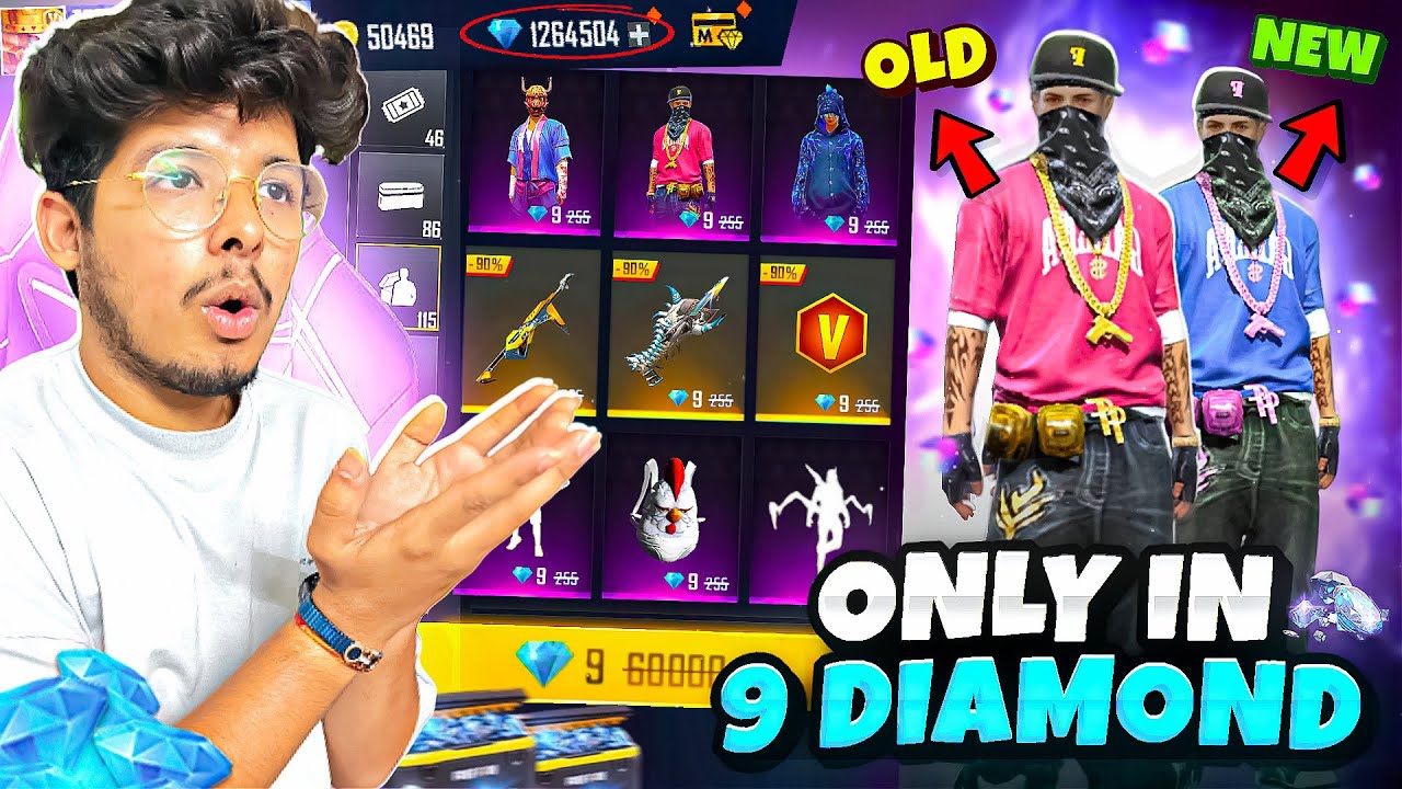 FREE FIRE NEW STORE  I GOT EVERYTHING IN MY NOOB ID SPENDING 9999 DIAMONDS💎 -GARENA FREE FIRE